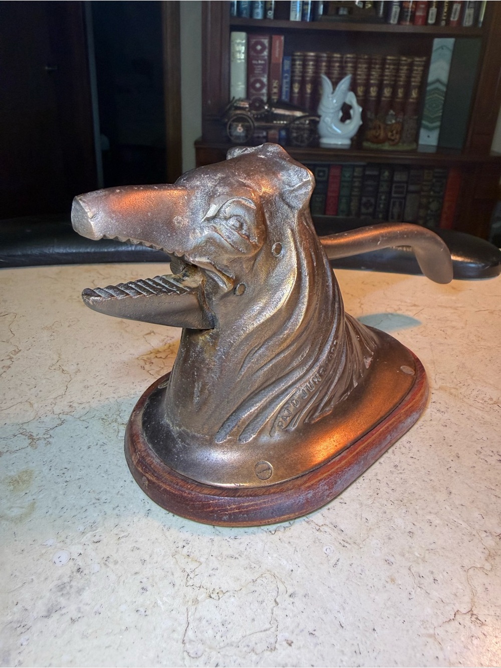 Antique Bronze Dog Head Nutcracker